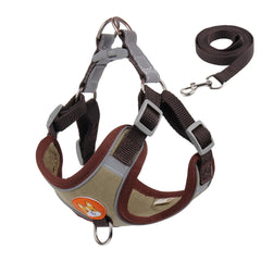 Peitoral Refletivo com Guia para Cães LumiCollar Marrom / P 2-3 kg AP - 02
