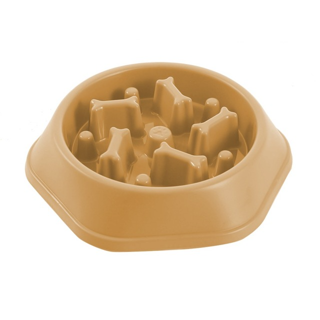 Comedouro de alimentação lenta Health Feed Ossinhos / Amarelo CO - 01