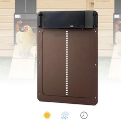 Porta Automática para Galinheiro SafeChicken Marrom A - Porta galinha - 01