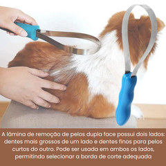 Removedor de Pelos Soltos para Cães com Lâmina Dupla Face