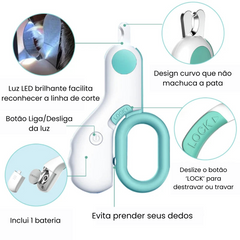 Cortador de Unha para Gatos com Iluminação