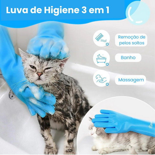 Luva para Banho e Tosa de Cães e Gatos
