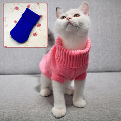 Roupa Quente de Malha para Cães e Gatos Azul Escuro / PP R - Roupas - 15 EW