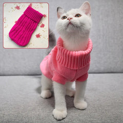 Roupa Quente de Malha para Cães e Gatos Rosa Quente / PP R - Roupas - 15 EW
