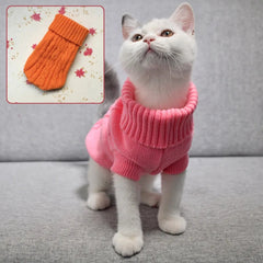 Roupa Quente de Malha para Cães e Gatos Laranja / PP R - Roupas - 15 EW