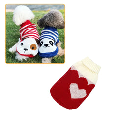Roupa de Tricô Para Cães Pequenos Yorkie Vermelho Coração / PP R - Roupas - 12
