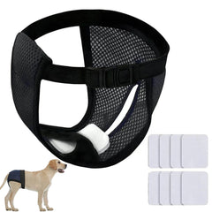 Roupa higiênica com absorvente para cachorro fêmea Preto / P S - Fralda - 01 TYU