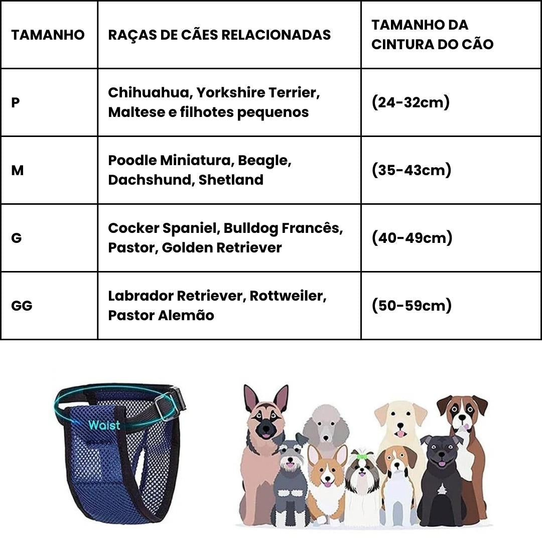 Roupa higiênica com absorvente para cachorro fêmea S - Fralda - 01 TYU