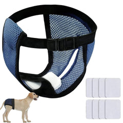 Roupa higiênica com absorvente para cachorro fêmea Azul / P S - Fralda - 01 TYU