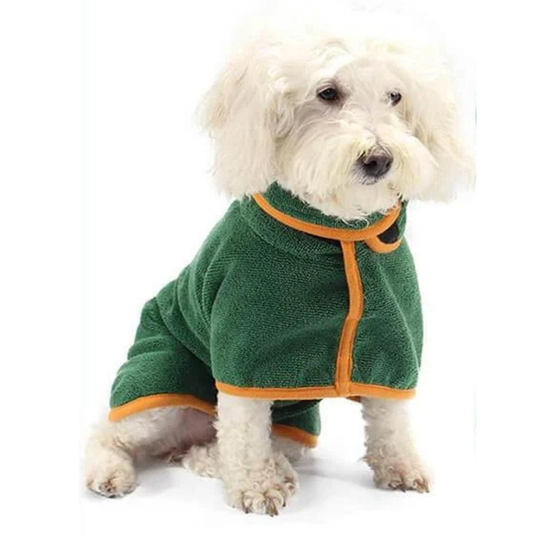 Roupão de banho para secar cachorro PawDry Verde / PP A - Roupao - 01