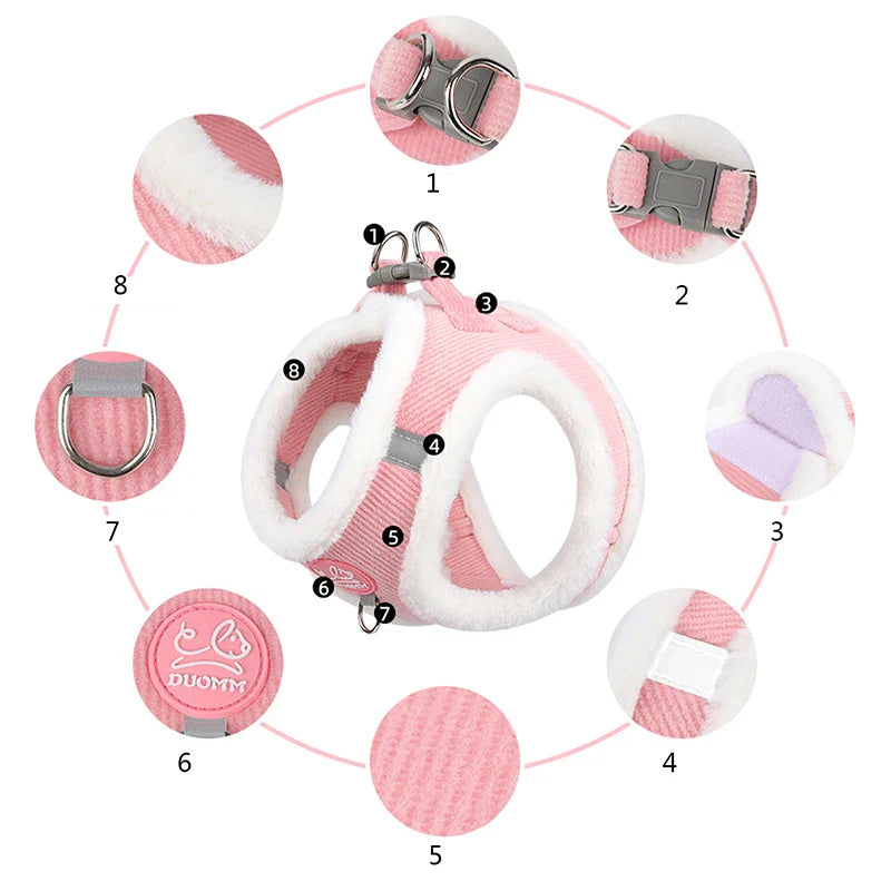 Conjunto Peitoral de Veludo Com Guia C - GUIA GATO - 06