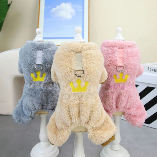 Roupa para Pets com Coroa Bordada e Alça para Guia
