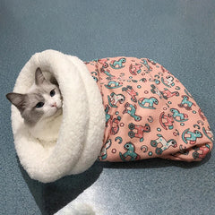 Cama Para Gato Estilo Saco De Dormir Com Forro Felpudo