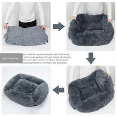 Cama Donut Pet Antiestresse Pelúcia Lavável Diversas Cores