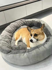 Cama Redonda Profunda Pet Pelúcia Ultra Macia para Cães e Gatos