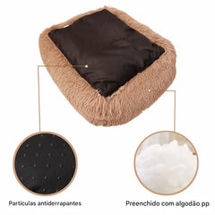 Cama Donut Pet Antiestresse Pelúcia Lavável Diversas Cores