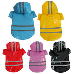 Capa de Chuva Impermeável para Cachorros com Faixa Refletiva e Capuz