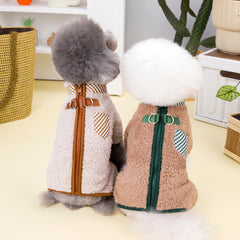 Colete Sherpa Luxe para Cães e Gatos com Gola Redonda e Forro Duplo