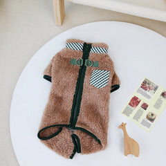 Colete Sherpa Luxe para Cães e Gatos com Gola Redonda e Forro Duplo