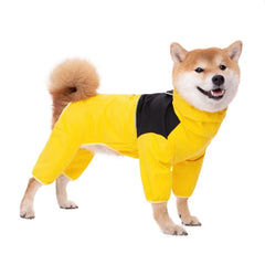 Macacão de Chuva para Cães Full Body com Faixas Refletivas