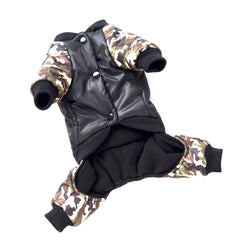 Macacão Camuflado de Inverno com Gola Alta e Estampa FBI para Cães