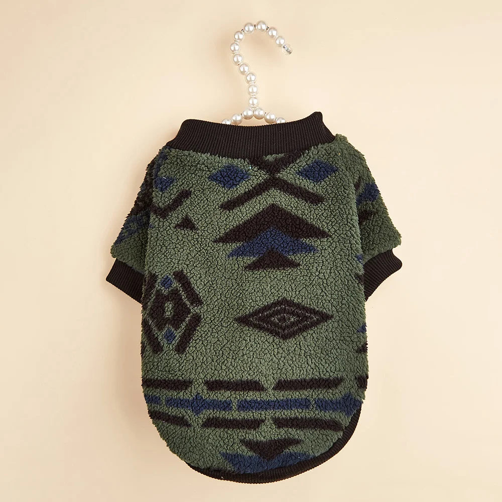 Camiseta Pet Étnica com Padrão Geométrico e Acabamento Macio