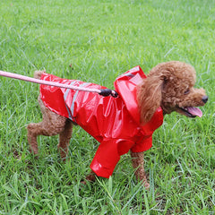 Capa de Chuva Impermeável para Cachorros com Faixa Refletiva e Capuz