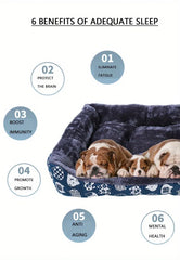 Cama Pet Estampada Pelúcia Antiestresse Bordas Altas e Lavável
