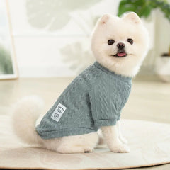 Suéter de Tricô Trançado para Cães Pequenos — Clássico