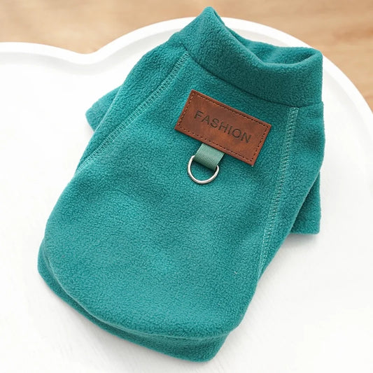 Suéter Polo Pet em Tecido Antipilling com Argola para Guia para Cães e Gatos