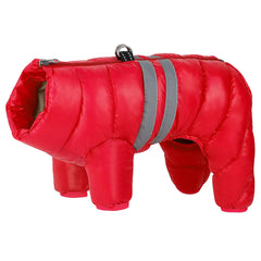 Colete Puffer Neon Pink com Faixas Reflectivas para Cães e Gatos