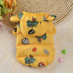Colete Para Cachorro Estilo Puffer Com Estampa De Bichinhos
