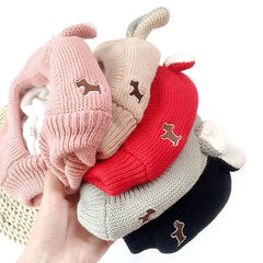 Touca Para Cachorro Em Tricô Com Orelhinhas Decorativas