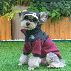 Jaqueta de Fleece para Cães com Capuz Ajustável e Zíper Frontal