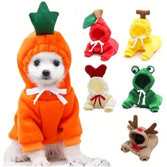 Fantasia de Frutas em Lã para Cães Pequenos — Moletom com Capuz