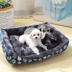 Cama Pet Estampada Pelúcia Antiestresse Bordas Altas e Lavável
