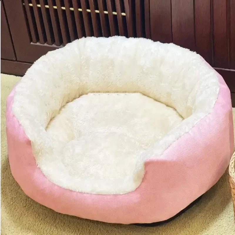 Cama Redonda Profunda Pet Pelúcia Ultra Macia para Cães e Gatos