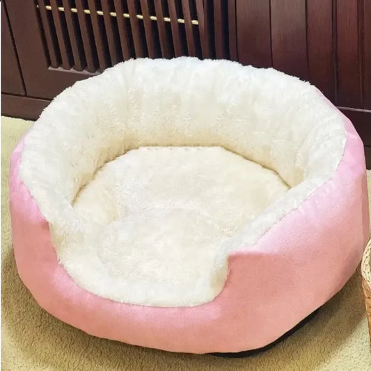 Cama Redonda Profunda Pet Pelúcia Ultra Macia para Cães e Gatos