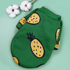 Regata Estampada Frutas em Malha de Algodão para Cães e Gatos