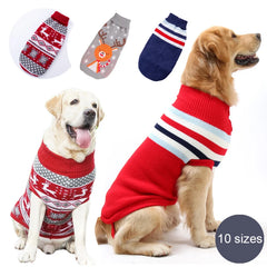 Roupa Pet Inverno com Listras e Estampa em Tricô Premium
