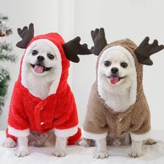 Fantasia de Natal para Cães e Gatos Pequenos — Rena e Papai Noel