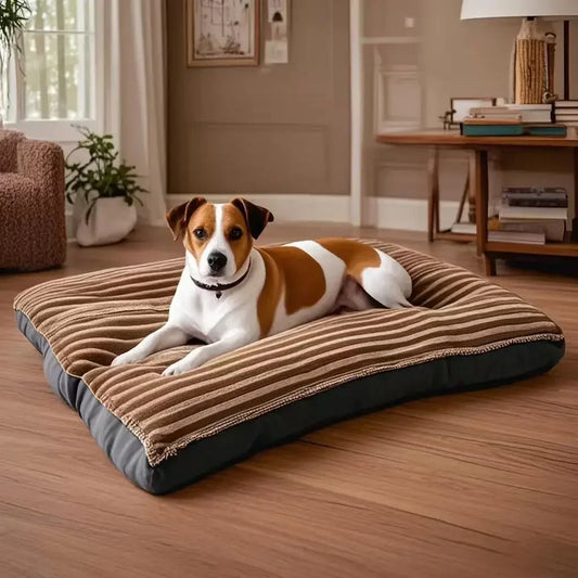 Colchão Pet Listrado Estilo Minimalista Conforto e Sofisticação
