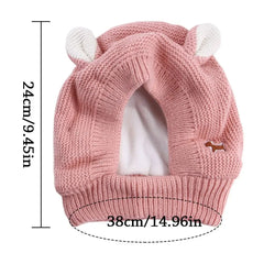 Touca Para Cachorro Em Tricô Com Orelhinhas Decorativas