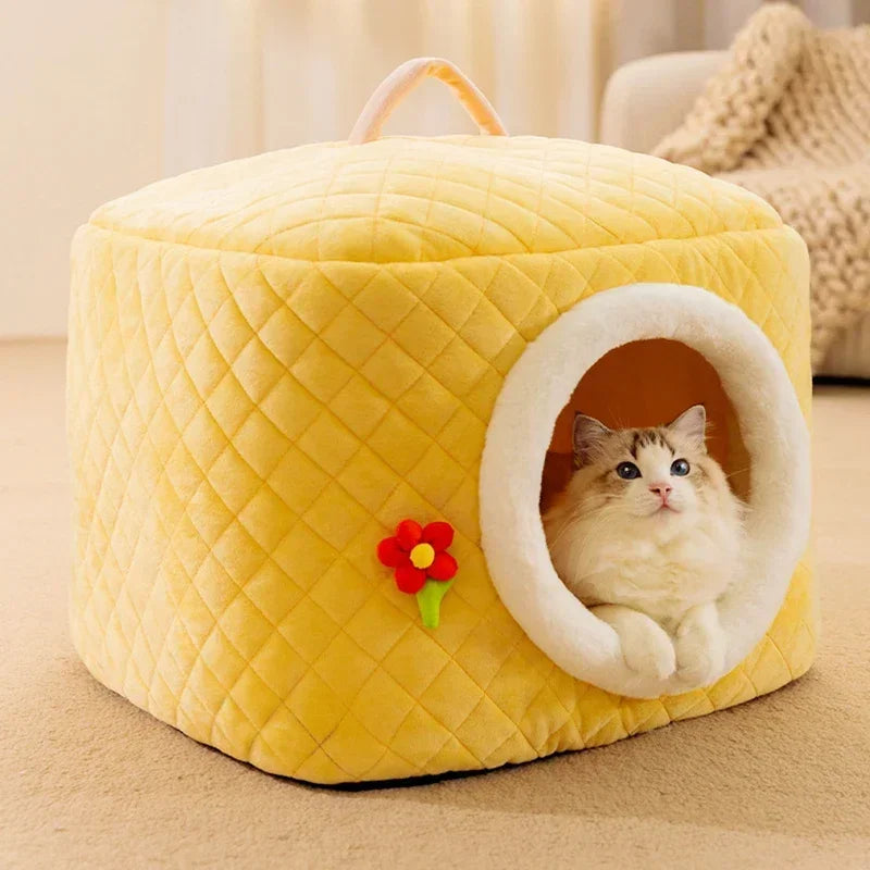 Ninho De Inverno Para Gato e Cachorro - Charmi Amarelo / P C - CAMA - 02