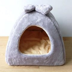 Casinha Pet com Laço Decorativo Estilo Fofo e Forro Térmico