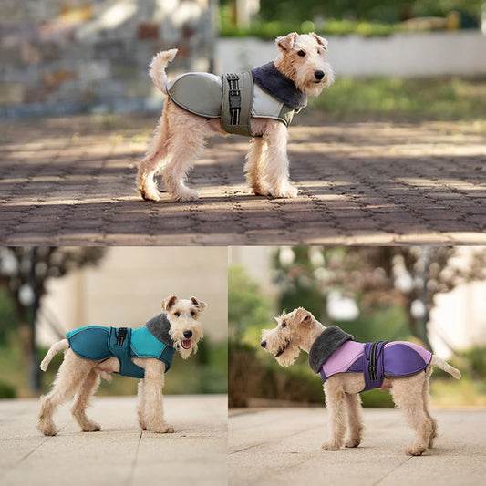 Colete Térmico para Cães Pequenos com Gola de Pelo — Aspen
