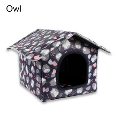 Casinha Estampada para Cachorros e Gatos Dobrável e Confortável