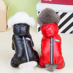 Macacão Puffer Ultra Térmico com Forro de Pelúcia para Cães e Gatos