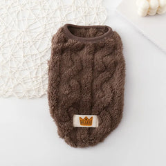 Suéter Tricot Pet para Cães e Gatos Malha Grossa com Forro Aveludado