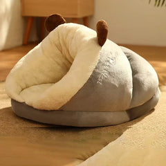 Cama Caverna de Pelúcia para Cães e Gatos — Capa Removível
